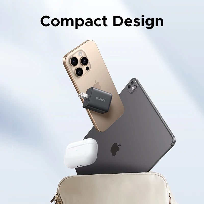 UGREEN 20W Mini GaN PD 3.0 USB-C Charger with Fast Charging Capability for iPhone and Samsung Devices - Image 6