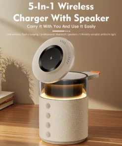 Alternative view of 5-in-1 Magnetic Wireless Charging Station with Wireless Speaker Night Light Fast Charger for iPhone iWatch AirPods With Speaker