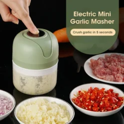 Alternative view of Electric Garlic Masher and Food Chopper - Portable USB Meat and Vegetable Grinder for Home Use