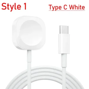 USB Type C Magnetic Wireless Charger for Apple Watch Series Ultra with Fast Charging Capability - Type C White