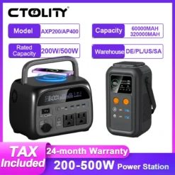500W Portable Power Station with 100W Solar Panel and Lifepo4 Battery for Outdoor Enthusiasts