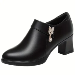Alternative view of Women's Platform Shoes with Soft Leather and Block Heels for Office and Casual Wear