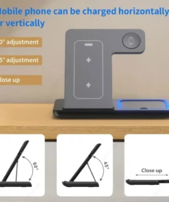 Alternative view of 3 in 1 30W Foldable Wireless Charging Station for iPhone 16 15 14 13 12 Pro Max iWatch Ultra Airpods Pro Fast Charger Stand Dock