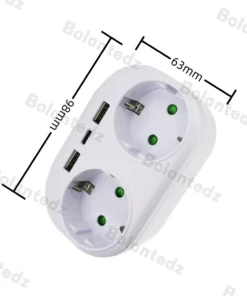 Alternative view of EU Wall Socket USB Power Strip 250V 16A AC Outlet Power Extension 4000W European Standard Plug Adapter Converter Sockets 1 to 2