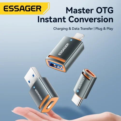 Alternative view of Essager USB3.0 OTG Adapter Type-C USB-A Micro Female to USB Micro iP Type-C Male Converter For Macbook Xiaomi iPhone OTG Adapter