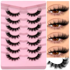 3D Mink False Eyelashes with Clear Band and Cat Eye Accent for Makeup Enthusiasts