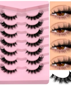 Veltrinay Fake Lashes Mink Lashes Plush 3D False Eyelashes Clear band Accent Cat Eye Lashes False Lashes Makeup