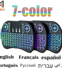 2.4G Air Mouse with Touchpad Keyboard i8 Arabic French Spanish Russian Backlit Mini Wireless Keyboard for PC Android TV Box