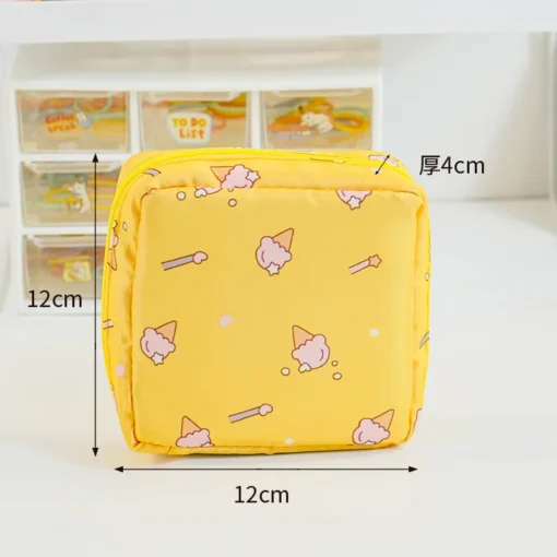 Portable Waterproof Sanitary Napkin Organizer Bag with Cartoon Pattern for Women - Image 5