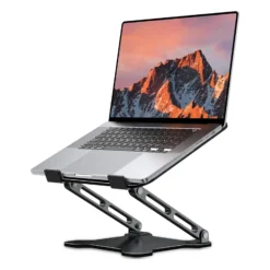 Adjustable Aluminum Alloy Stand for Phones and Tablets - Portable and Folding Design for Laptops up to 17 Inches