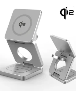 Qi2/Qi1 3 in 1 15W Magnetic Wireless Charger for Iphone 17 16 15 Fast Charging Folding for Apple Watch Airpods Wireless Charger