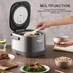 Alternative view of Stainless Steel Rice Cooker with LED Display, 2L Capacity and 24-Hour Timer