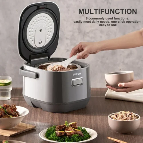 Alternative view of SUPOR 2L Stainless Steel Rice Cooker with LED Display and 24-Hour Timer