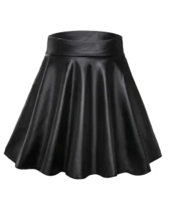 High Waist Faux Leather Mini Skirt for Women