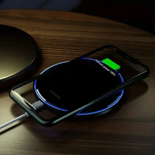 Alternative view of 100W Metal Wireless Charger Pad Led Light for iPhone 16 15 14 13 12 Pro Max Samsung Xiaomi Mini Fast Wireless Charging Station