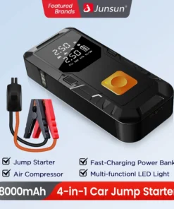 Junsun 450A Car Jump Starter 8000mAh Power Bank Portable Air Compressor 12V Starting Device for Car Battery Emergency Starter