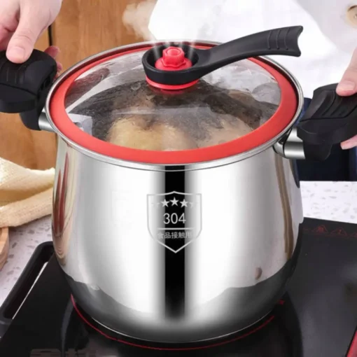 8L Non-Stick Stainless Steel Pressure Cooker for Efficient Soup Cooking - Image 6