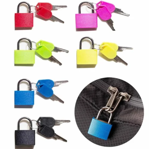 Mini Strong Steel Padlock - 6 Colors, Travel Anti-Theft Lock with 2 Keys