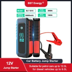 Portable Car Jump Starter with 3000A Peak Power and PD140W USB Charging