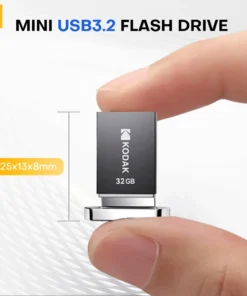 KODAK Mini USB Flash Drive, USB 3.2, High Speed 140MB/s, Available in 16GB, 32GB, 64GB, and 128GB