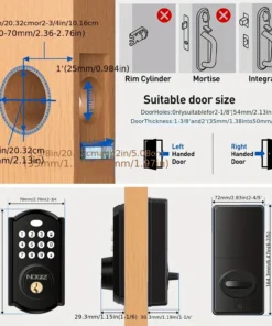 Alternative view of Electronic Keyless Entry Door Lock with Keypad – Waterproof Smart Latch Lock