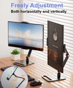 Alternative view of Portable Monitor Stand for 12”- 17.3" 360° Adjustable Swivel Bracket Tablet Holder Compatible with Tablet Desktop Clamp Stand