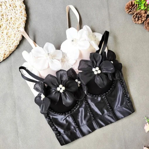 Vintage Push Up Bra Corset Crop Top for Women Festival Party Wear Y2K Fashion Camisole - Image 6