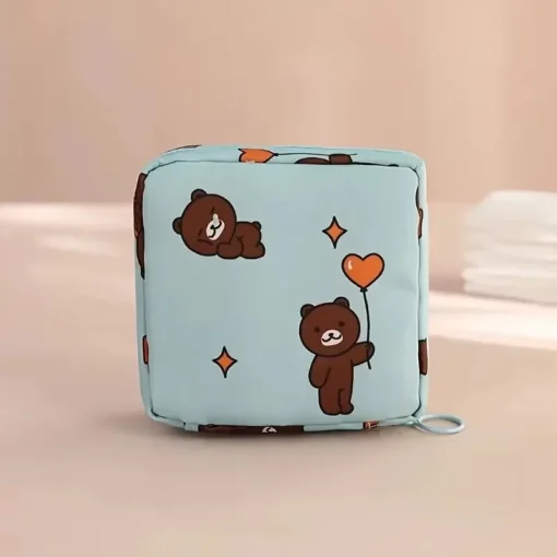 Portable Waterproof Sanitary Napkin Organizer Bag with Cartoon Pattern for Women - Image 6