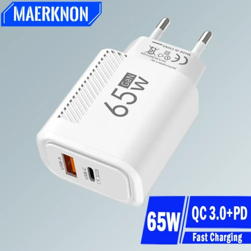 PD 65W GaN Charger USB C Fast Chargering Adapter For Samsung S22 S21 iPhone 14 13 Xiaomi Huawei LG Quick Charge 3.0 USB Charger