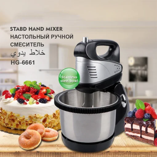 800W Electric Stand Mixer with 5 Speeds for Cakes and Dough - Image 3