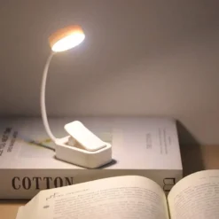 LED Clip-On Book Light with USB Rechargeable Battery and Dimmable Brightness for Readers