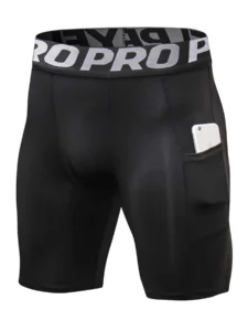 Men's Compression Leggings with Pockets for Gym Workouts and Athletic Activities - black, S
