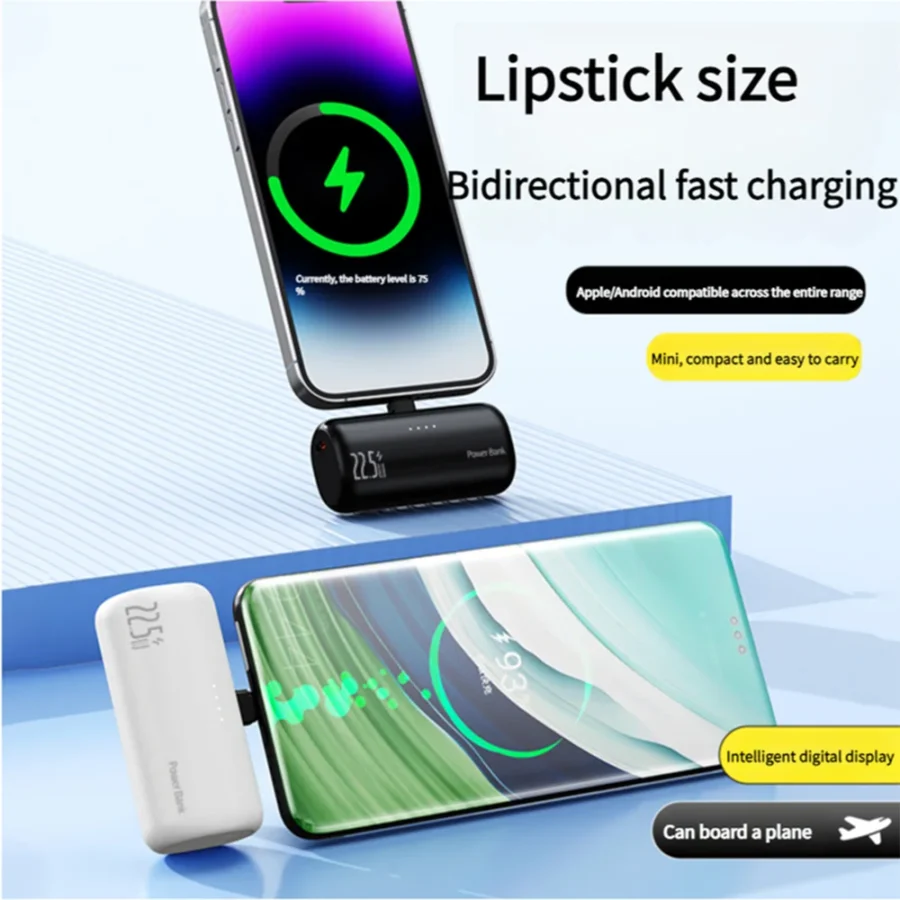 M&W Mini Power Bank 5000mAh - Fast Charging, USB Type-C, 4.5H Usage - Image 2