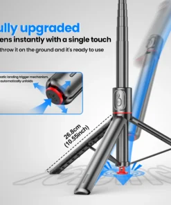 Alternative view of TT01 Portable 70 Inch All-in-one Auto Pop Open Tripod Bluetooth Remote Tripod Bounce Selfie Stick Phone Holder for Vlog/Video