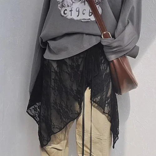 French Lace-Up Short Skirt for Women - Spring Layered Design