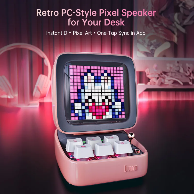 Divoom Ditoo-Pro Portable Bluetooth Speaker with Alarm Clock and LED Display - Retro Pixel Art and DIY Features - Image 5
