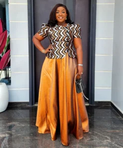 Alternative view of Elegant Plus Size African Dress for Women – Ankara Dashiki Long Wedding Party Outfit