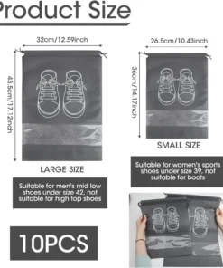 Alternative view of Shoe Organizer Bags - Portable Non-Woven Storage Pouches (5/10 Pack)