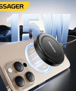 Alternative view of Essager Magnetic 15W Wireless Charger Fast Charging Pad Stand for iPhone 15 14 Airpods USB To Typec Phone Chargers Dock Station