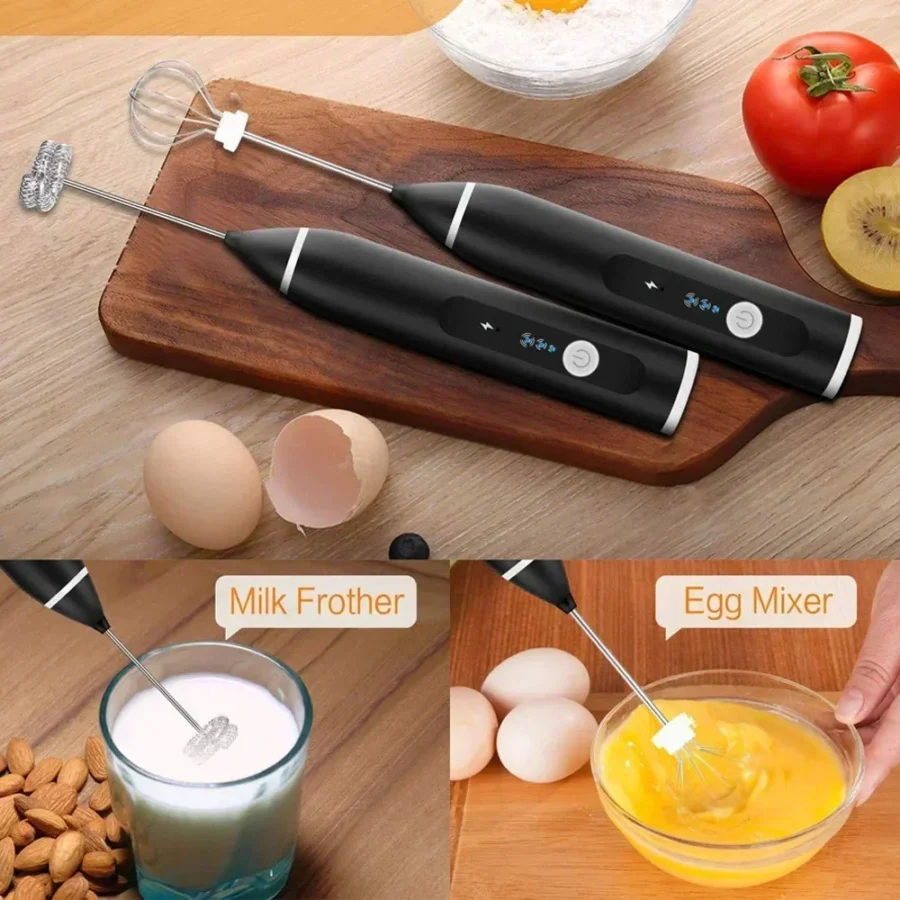 Electric Handheld Milk Frother - Mini Coffee Maker Whisk Mixer for Cappuccino and Cream - Image 2