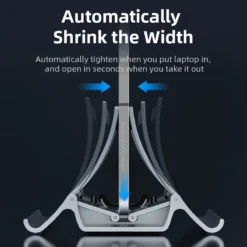 Alternative view of Vertical Laptop Stand with Heat Dissipation and Non-slip Silicone for MacBook and Tablets