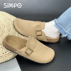 Cork Slippers for Women and Men - Outdoor Casual Comfortable Closed-toe Flat Bottom Footwear for All Seasons