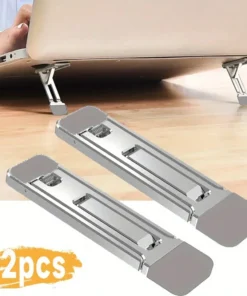 Aluminum Foldable Laptop and Phone Stand - 3-Speed Adjustable, Portable, Compatible with MacBook