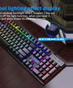 Alternative view of 104 key Backlit Mechanical Keyboard Wired Gaming Keyboard waterproof Luminous keyboard And Mouse Set for Gamer PC Laptop Office