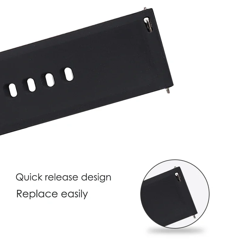 Universal Watch Straps 22mm 20mm Quick Release Silicone Band Soft Rubber Wristband for Huawei Samsung Xiaomi Amazfit Smartwatch - Image 4