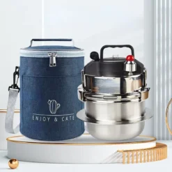 Alternative view of Stainless Steel Pressure Cooker - Mini Induction Cookware for Soup and Rice - 1.2L/1.6L Capacity