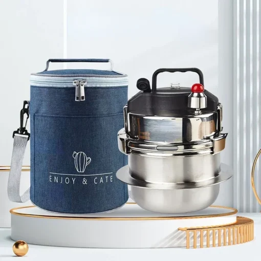 Stainless Steel Pressure Cooker - Mini Induction Cookware for Soup and Rice - 1.2L/1.6L Capacity - Image 2