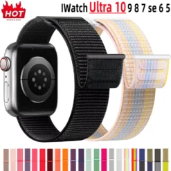 Nylon Loop Strap for Apple Watch with Smart Belt Design for 46mm to 38mm Models