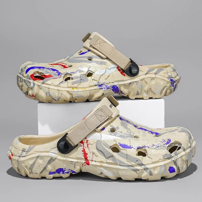 Summer Men's Camouflage EVA Clogs - Comfortable Beach Sandals Size 46-47 - Image 4