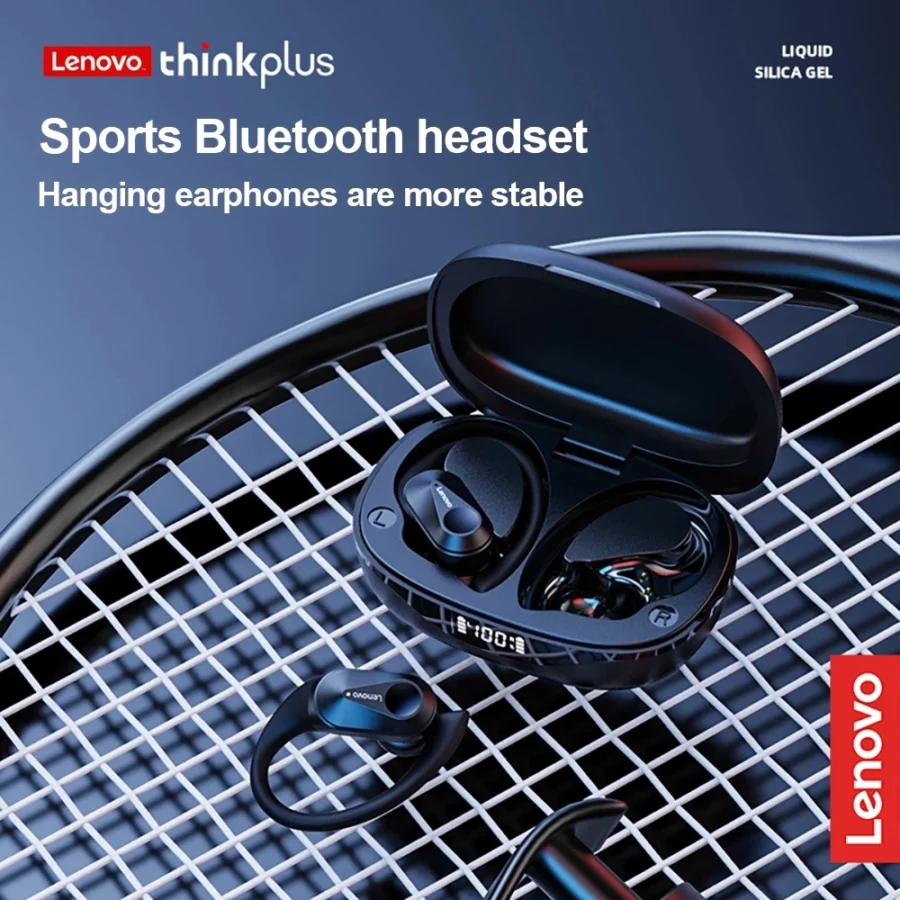 Lenovo LP75 Wireless Sports Earphones – Bluetooth 5.3, HiFi Stereo, Integrated Microphone, Button Control, LED Display - Image 2